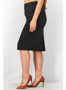 Kasper  Women Crepe Knee Length Skirt, Black  - Image 2