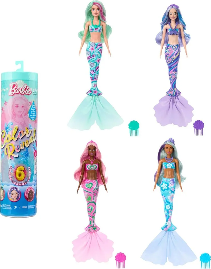 باربي Color Reveal Color Changing Surprise Mermaid Series HRK12