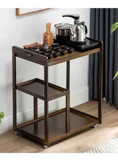 Moveable Coffee and Tea Ware Set Storage Table Cart with Wheels 64.5 x 41.5 x 73.5 cm