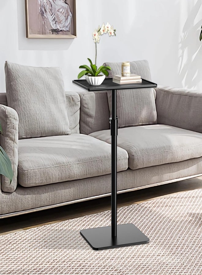 RCHYFEED Metal End Table, Height Adjustable Side Tables Living Room, Small Side Table for Small Spaces with Matte Black Tray, Square Drink Coffee Tables Sofa Table for Bedroom, Sofa Tray Table Indoor - Image 3