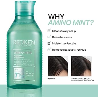 REDKEN Scalp Relief Shampoo Soothing Formula Cleanses and Purifies Greasy Hair and Sensitised Lengths Refreshes the Roots and Adds No Weight Amino Mint 300 ml - Image 5