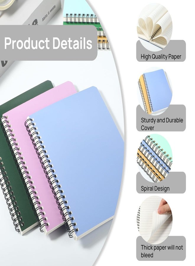 miikoul 24 Packs A5 Spiral Lined Notebooks, 8.3" X 5.5", 60 Sheets/120 Pages, Hardcover Wide Ruled Notebooks With Waterproof Cover, 12-Color Journal Notepad For Office Home School Supplies - Image 3