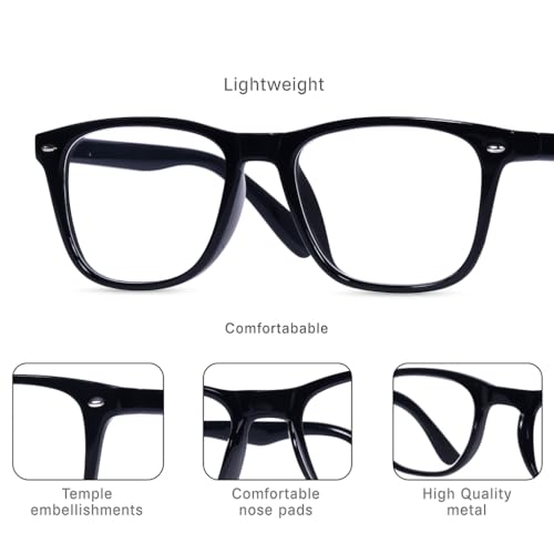 RAYBLOC Pack of 2 UV Protection Glasses Blue Cut Blocking Harmful Rays Glasses for Men & Women Zero Power Computer Specs Eye Protection for Lightweight Frame with Case & Cleaning Cloth - Image 4