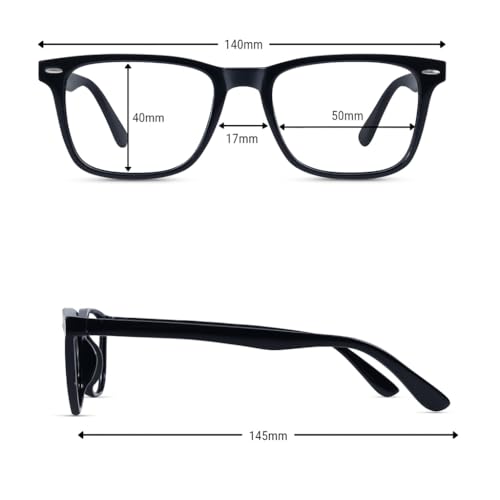 RAYBLOC Pack of 2 UV Protection Glasses Blue Cut Blocking Harmful Rays Glasses for Men & Women Zero Power Computer Specs Eye Protection for Lightweight Frame with Case & Cleaning Cloth - Image 2