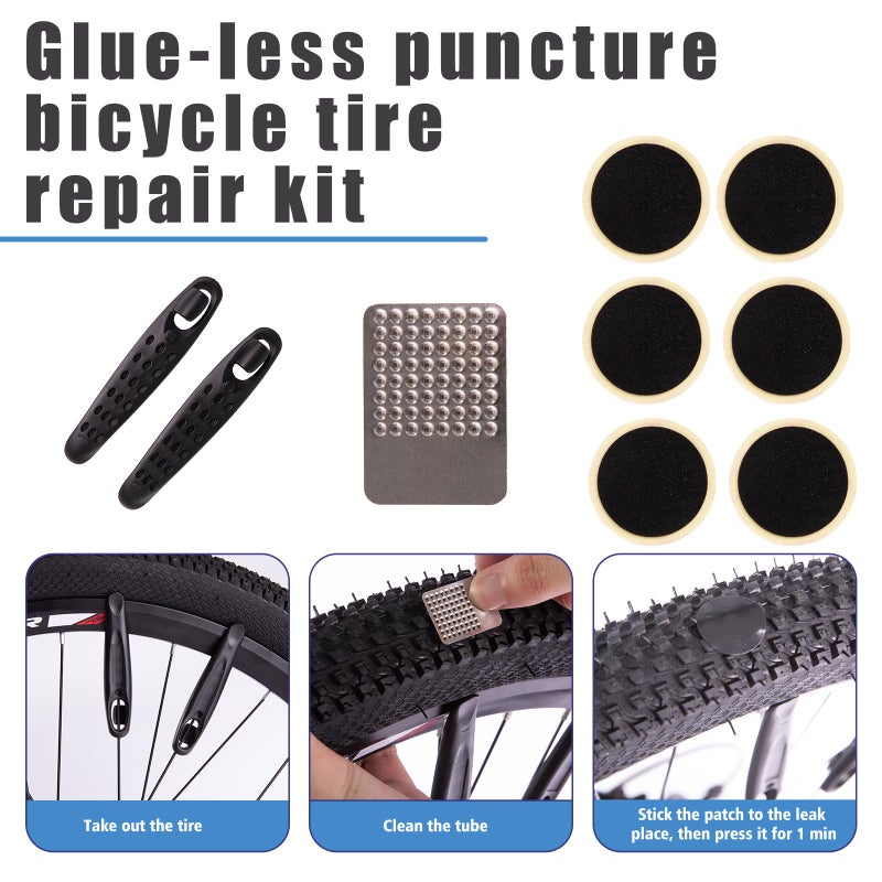 GIYO Mini Bike Pump, Portable Compact Bicycle Pump with Pressure Gauge, Tire Repair Kit, Perfect for Presta & Schrader Frame Mount for Road, Mountain & BMX Cycling, Ball Pump with Needle 120 PSI - Image 5