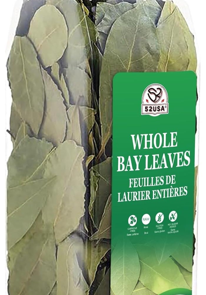 52USA Whole Bay Leaves - 2 oz Jar of All Natural Dried Bay Leaves for Cooking - Image 1