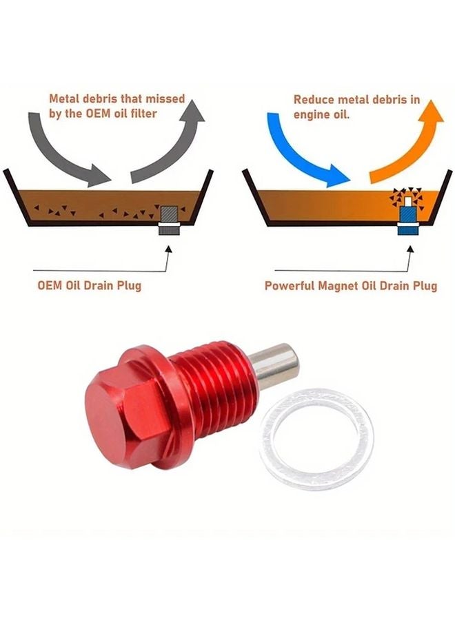 Magnetic Oil Drain Plug 4 Pcs M12 x 1 25 With Washer Engine Aluminum Alloy Sump Nut - Image 5