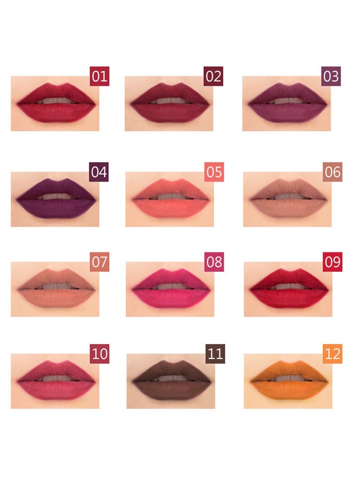 Pudaier line Stylist lip line satin smooth charm curve lip line, maintain a full day color matte lip Liner Pencil,Instruction Uk lasting lip liners 12 colors/set - Image 2