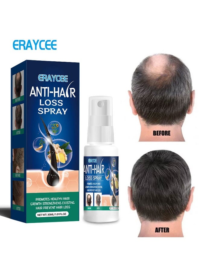 ERAYCEE Anti-hair Loss Spray, Hair Regrowth Spray-Anti Hair Loss Serum，Ginseng and Ginger Hair Growth Booster Serum, Regrowth Spray and Essential Oils - Anti Hair Loss Treatment for Optimal Hair Care 30ml - Image 1