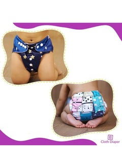 BEMBIKA Cloth Polyester Diapers For Babies Washable Reusable Diaper Sizes Adjustable Ellie Moon And Cat Doodle No Inserts Included (0 2 Years)Combo Of 2  - Image 3
