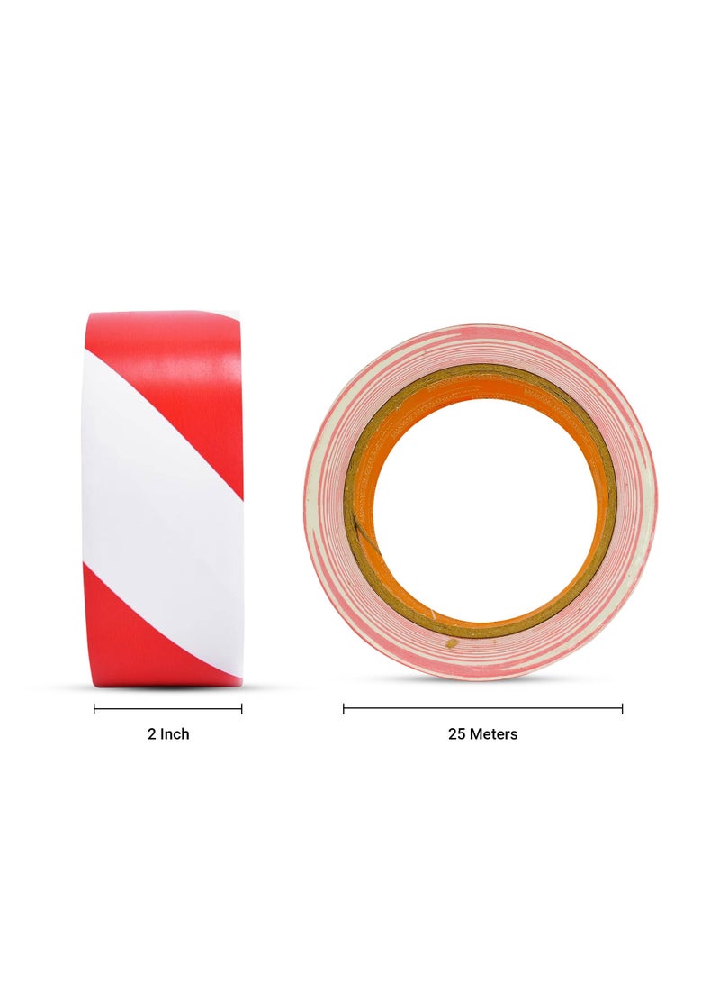 درافل شريط تحذير أرضيات من مادة البولي فينيل كلوريد من دورافيل، 2 بوصة × 25 مترًا، شريط تحذير ذاتي اللصق، حاجز تحذيري مقاوم للماء، أشرطة لاصقة للمنازل والمستودعات والمصانع والمدارس والبناء (أحمر/أبيض، 25 مترًا) - Image 5