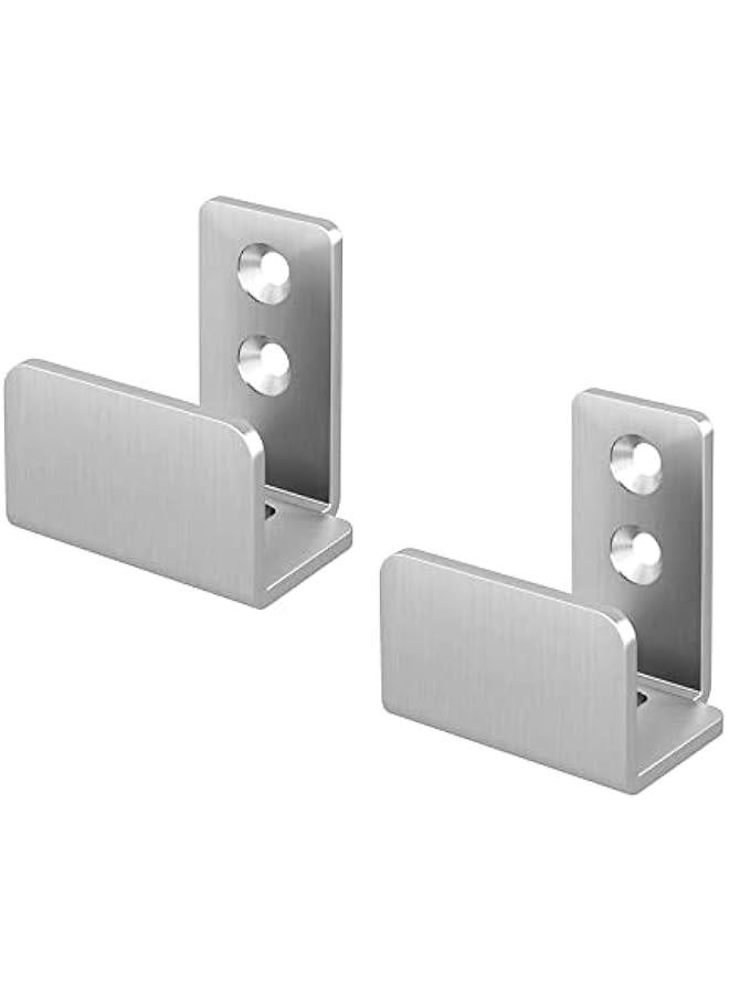 Stainless Steel Floor Guide Wall Mount Sliding Barn Door Hardware Up to 1-3/8W 1-1/4H Set of 2 - Image 1