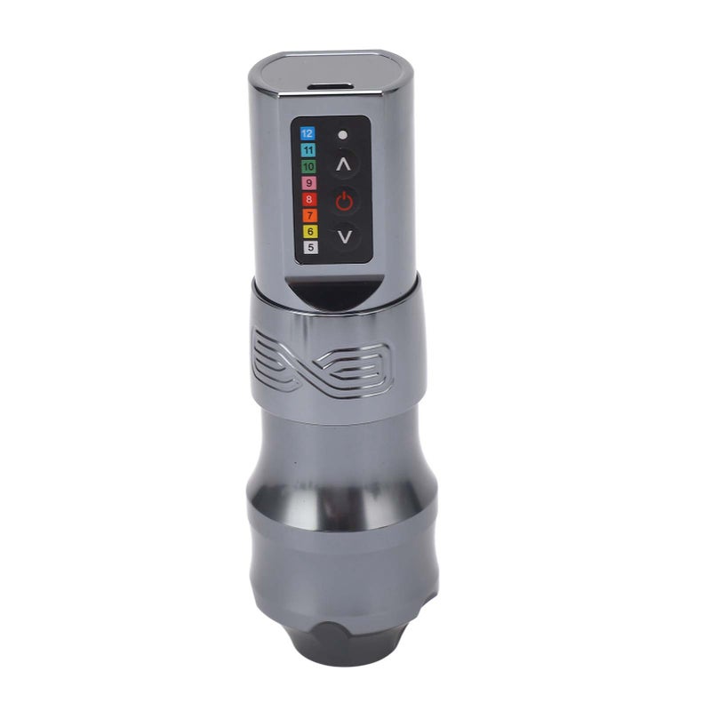 2400mAh Wireless Rotary Tattoo Machine 4mm Stroke Coreless Rechargeable RCA Rotary Tattoo Pen Silver - Image 4