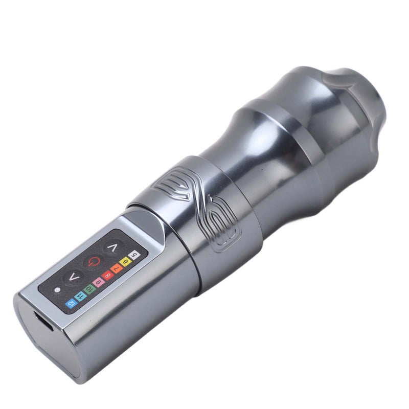 2400mAh Wireless Rotary Tattoo Machine 4mm Stroke Coreless Rechargeable RCA Rotary Tattoo Pen Silver - Image 5