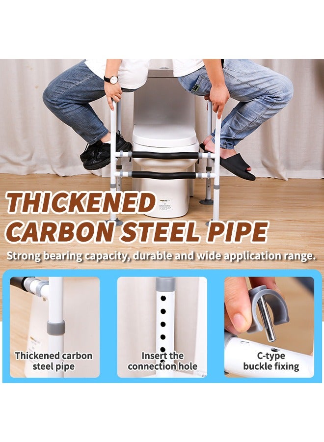 Toilet Safety Rails, Adjustable Toilet Safety Frame with Suction Cups, Non-Slip Toilet Grab Bar for Seniors and the Disabled, Compatible with Most Toilets - Image 2