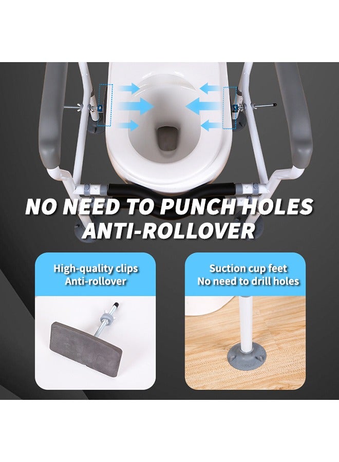 Toilet Safety Rails, Adjustable Toilet Safety Frame with Suction Cups, Non-Slip Toilet Grab Bar for Seniors and the Disabled, Compatible with Most Toilets - Image 3