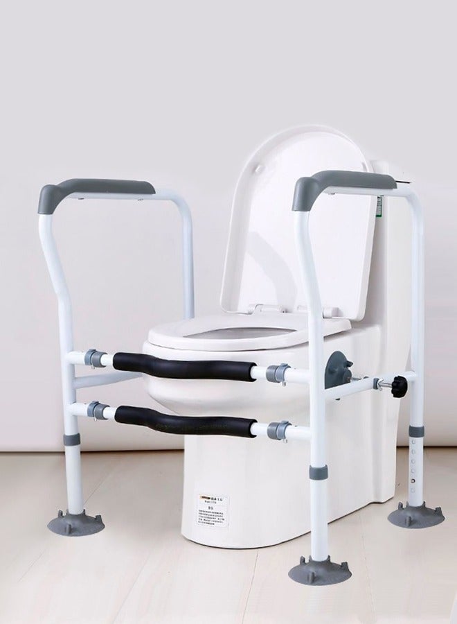 Toilet Safety Rails, Adjustable Toilet Safety Frame with Suction Cups, Non-Slip Toilet Grab Bar for Seniors and the Disabled, Compatible with Most Toilets - Image 1