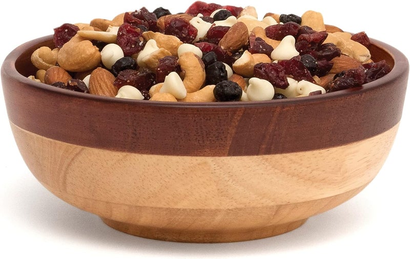 Lipper International وعاء ليدر الدولي 2183 من الخشب المطاطي بتصميم ثنائي اللون لتقديم الفواكه والسلطات أو الفشار صغير 6 وعاء فردي - Image 2