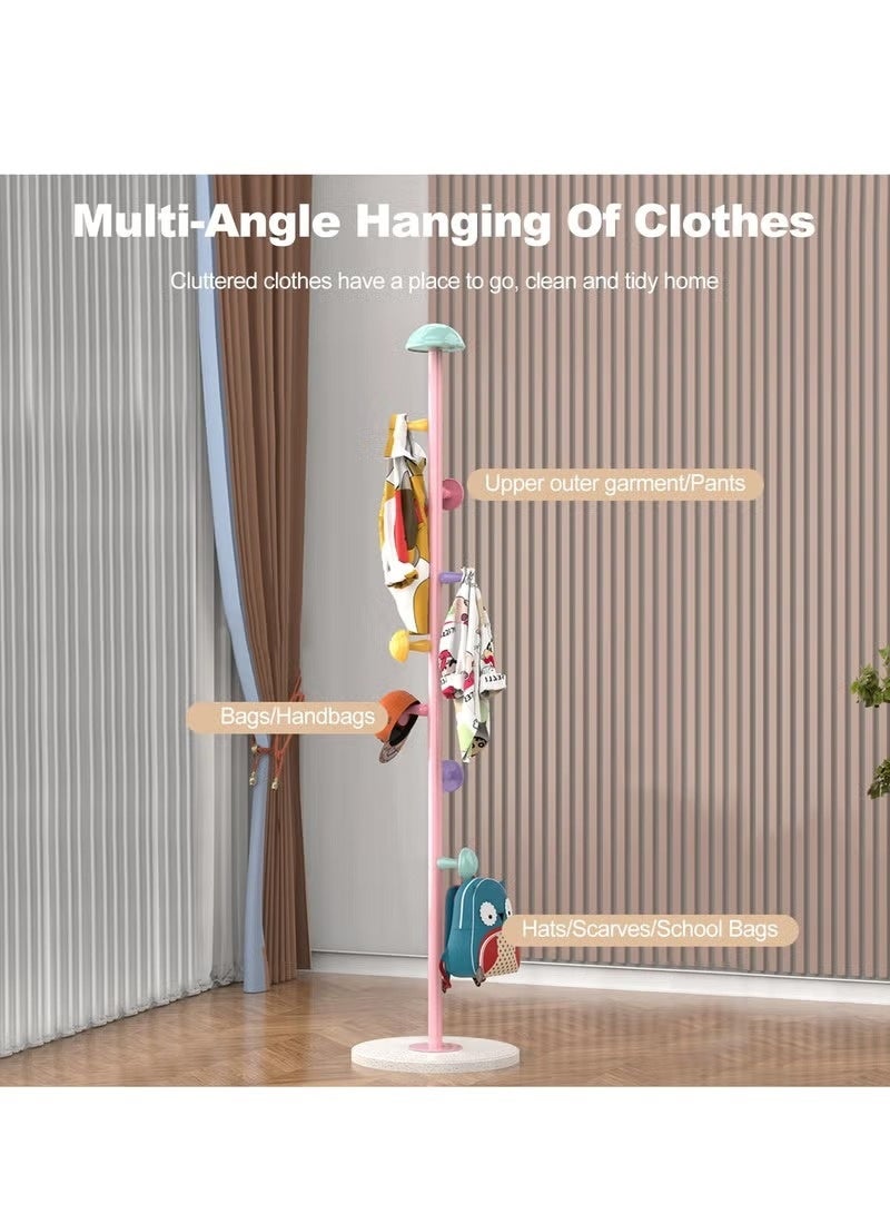 يوڠام حامل معاطف للأطفال بتصميم حديث وبسيط مع خطافات فطرية ملوّنة صديق للبيئة متين وأنيق للتخزين في غرف الأطفال - Image 4