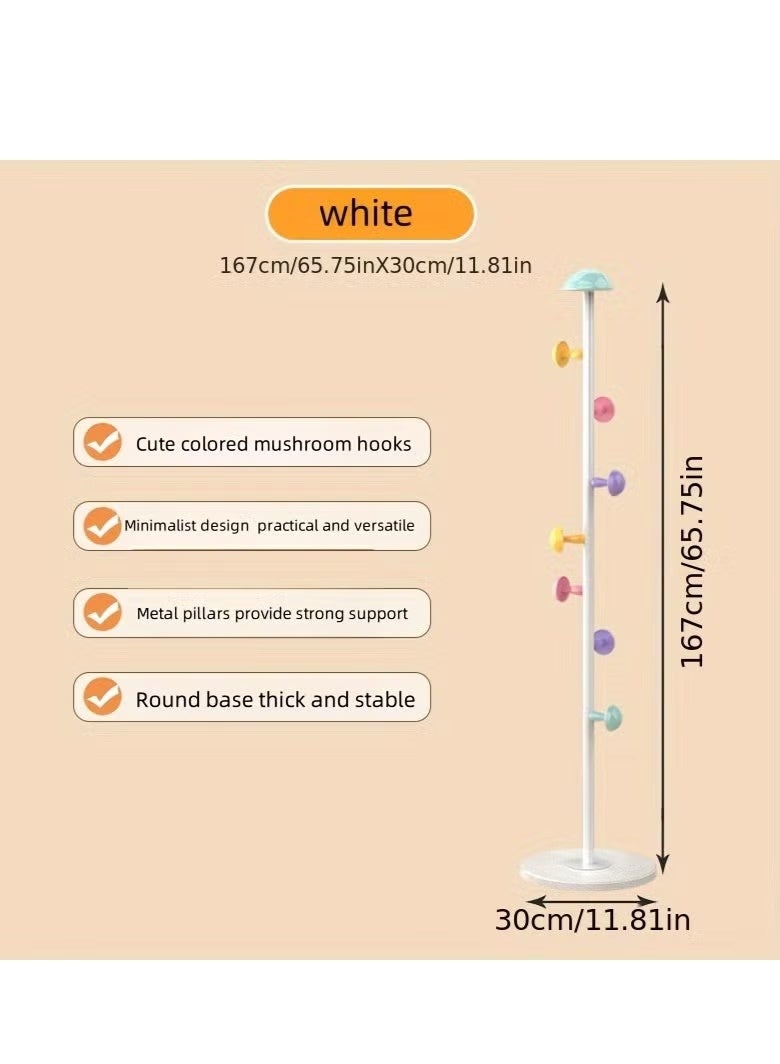يوڠام حامل معاطف للأطفال بتصميم حديث وبسيط مع خطافات فطرية ملوّنة صديق للبيئة متين وأنيق للتخزين في غرف الأطفال - Image 2
