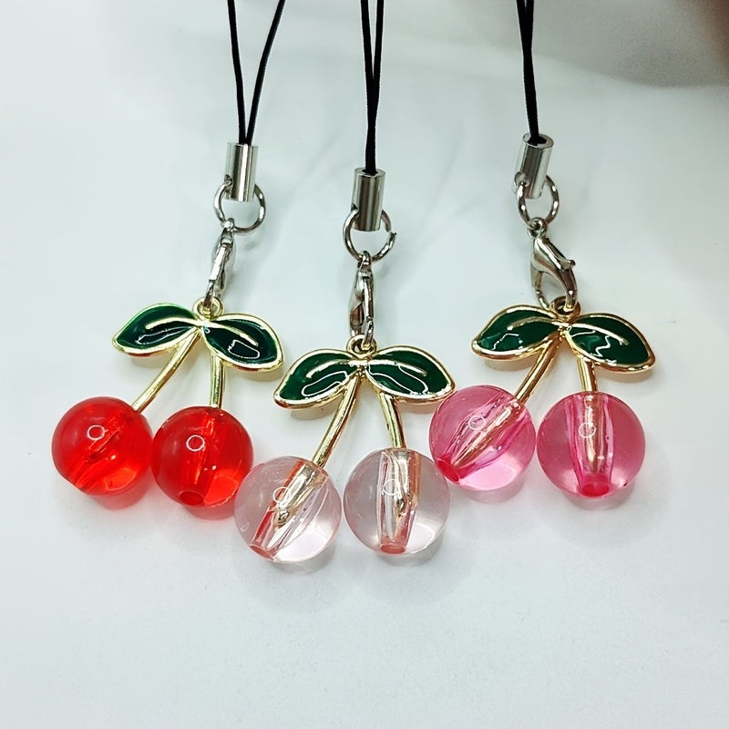 Pink Cherry Crystal Pendant Usb Charm Gift for Friends Besties - Image 3
