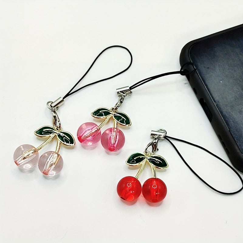 Pink Cherry Crystal Pendant Usb Charm Gift for Friends Besties - Image 1