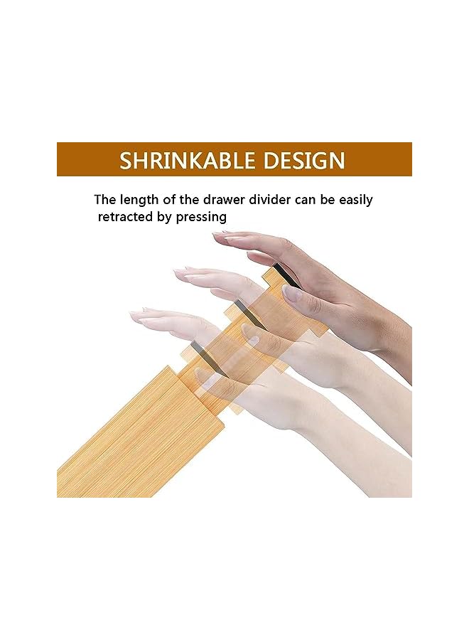 Green Tiger 2 Pack Bamboo Kitchen Drawer Dividers, Adjustable Drawer Organizers, Spring Loaded, Expandable Drawer Organization Separators for Kitchen, Bedroom & More, Natural 42.8-56.3cm - Image 4