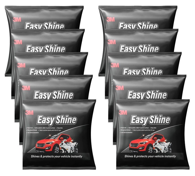 3M Easy Shine Foam Sponge, Safe on Plastic, Rubber and Painted Surfaces, Protect Plastic Parts from UV Rays, Less Dust Accumulation, Deep Sine (7.5cmX5cmX2.5cm, Pack of 10) - Image 1