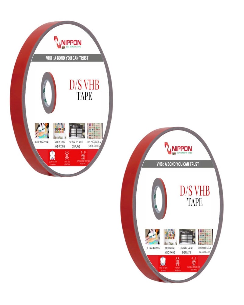 NIPPON Double-Sided VHB Tape – High-Bond, Heavy-Duty Adhesive for Industrial, Automotive & DIY Applications! Pack of 2 - Image 1