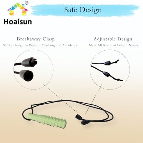 Hoaisun Chew Necklaces for Sensory Kids Boys, 8 Pack Chewy Necklace Sensory Toys for Kids with Autism, ADHD, SPD, Biting, Silicone Autism Sensory Products Chew Toys for Adults Reduce Chewing Biting Fidgeting - Image 5