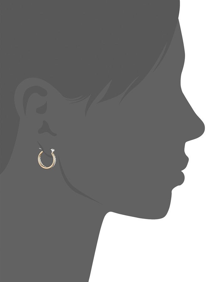 Napier "Napier Classics" Two-Tone Click Top Hoop Earrings - Image 2