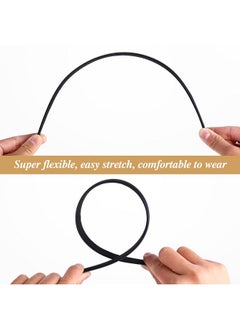 WLLHYF WLLHYF 2 Pieces Satin Headbands 1 Inch Wide Hard Head Band Fashion Solid Headband Anti-slip Plain Hair Bands Diy Hair Accessories for Women Girls Halloween Christmas (Black+Coffee)  - Image 4
