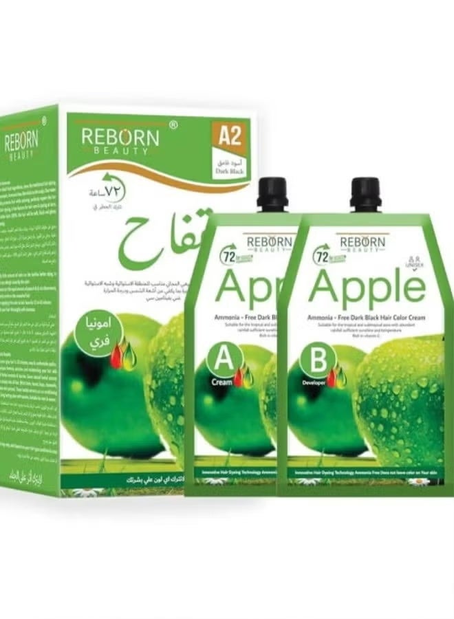 Apple - Ammonia-Free Dark Black Hair Color Cream