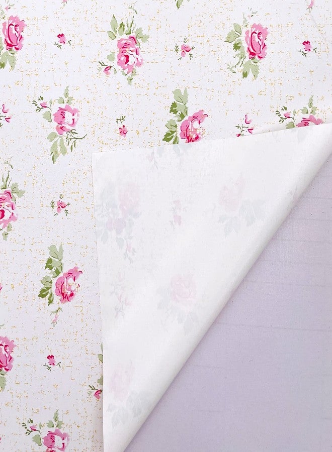 Yifasy 32.8ft Roll Pink Rose Shelf Liner Peel and Stick Wallpaper Revamp Furniture Wall Surface Decor Paper (L-393.7x17.7 Inch) - Image 3