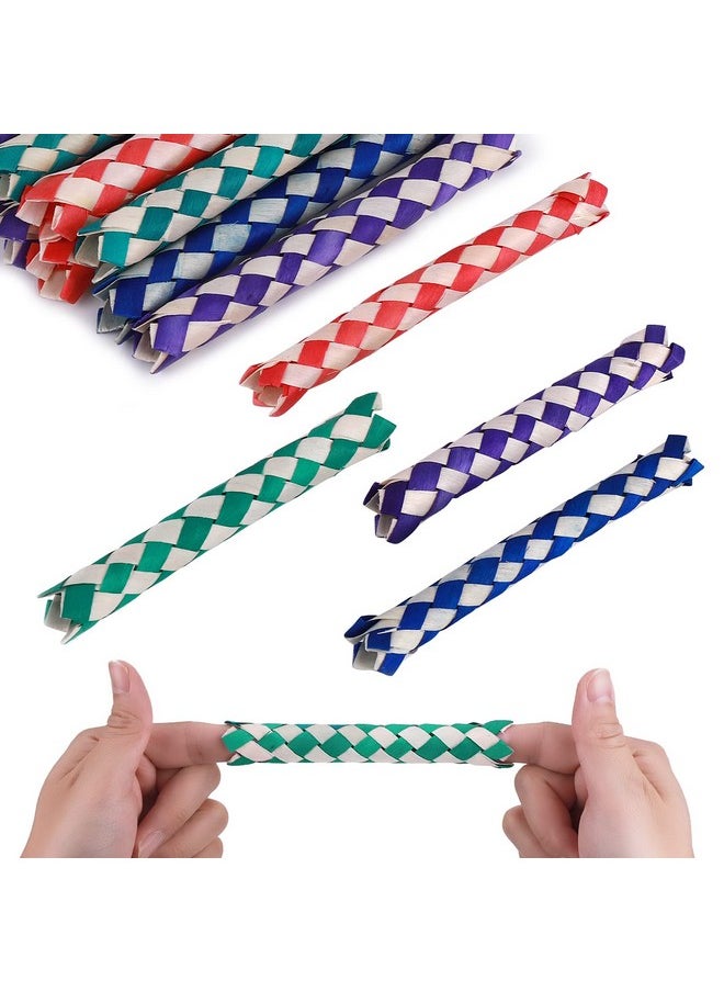 Prasacco Prasacco 24 Pcs Chinese Finger Traps Classic Bamboo Finger Trap Cool Birthday Party Favors Goodie Bag Stuffers (4 Colors Random)  - Image 1