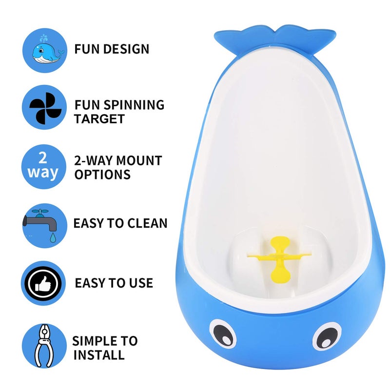 TELEXSUN مرحاض تدريب الأطفال الذكور - مرحاض تدريب لطيف على شكل حوت (حوت رمادي) - Image 3