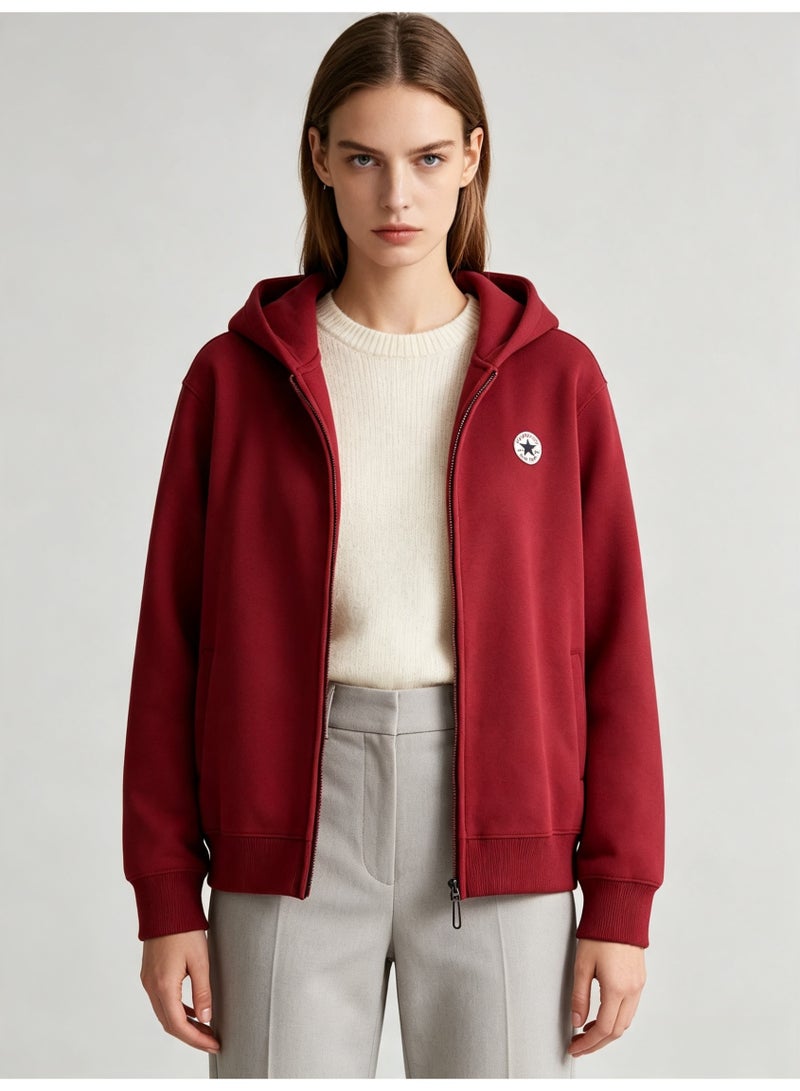 CONVERSE men's and women's casual small label zipper cardigan hooded coat - Image 3