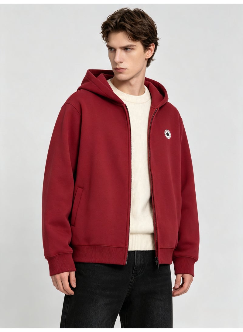 CONVERSE men's and women's casual small label zipper cardigan hooded coat - Image 2