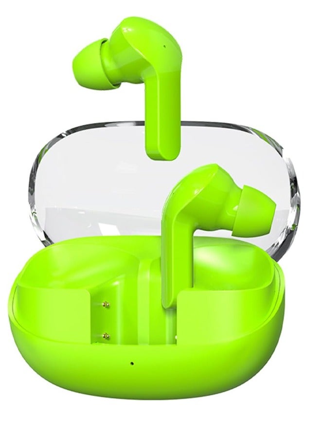 T06 Wireless Sports Headphones Gaming Headsets Bluetooth 5.3 Stereo Earbud Case for Music and Calling Green  - Image 1