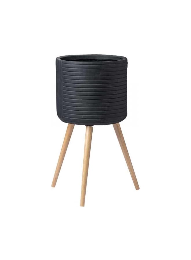 SGC Art Clay Flower Pots With Legs D36Xh703 Cm Black Color - Image 1