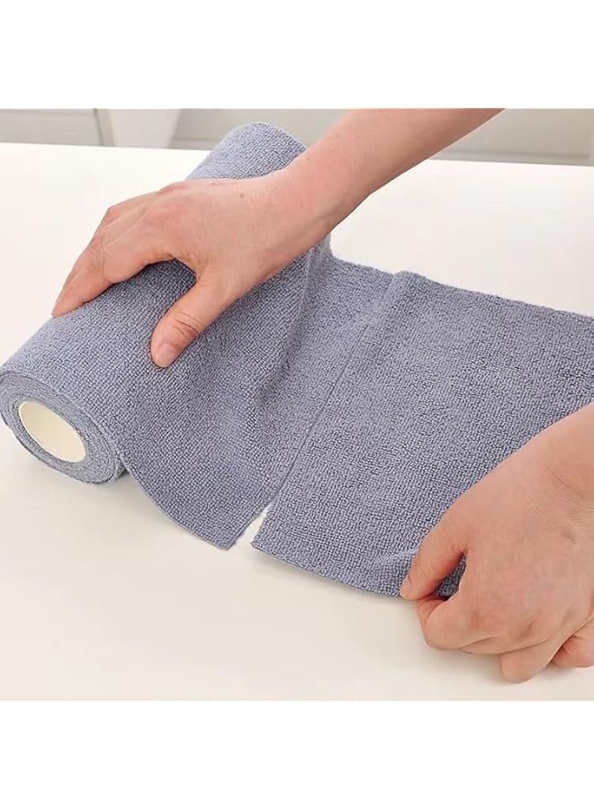 PROMASS Cleaning Cloths Roll Reusable Microfiber, Washable and Absorbent Microfiber Towels for Kitchen, Dish, Window, and Car Cleaning, Multi-Purpose Towels (Grey) - Image 3