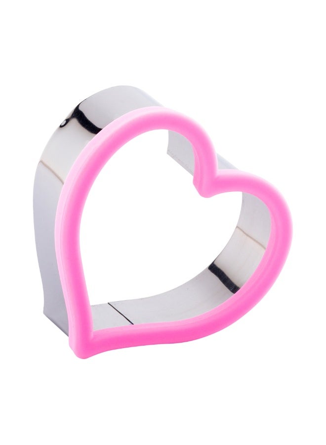 Restaurantware Pastry Tek 3.8 Inch Heart Cookie Cutters, 1 Comfort Grip Cookie Cutter Heart - Multiple Sizes, Precise Cuts, Pink Metal Heart Cutters, - Image 1