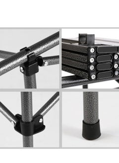 HotsUAE Portable Camping Table with Carrying Bag,Folding Design Black Aluminium 53x51x50cm  - Image 3
