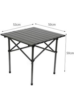 HotsUAE Portable Camping Table with Carrying Bag,Folding Design Black Aluminium 53x51x50cm  - Image 4