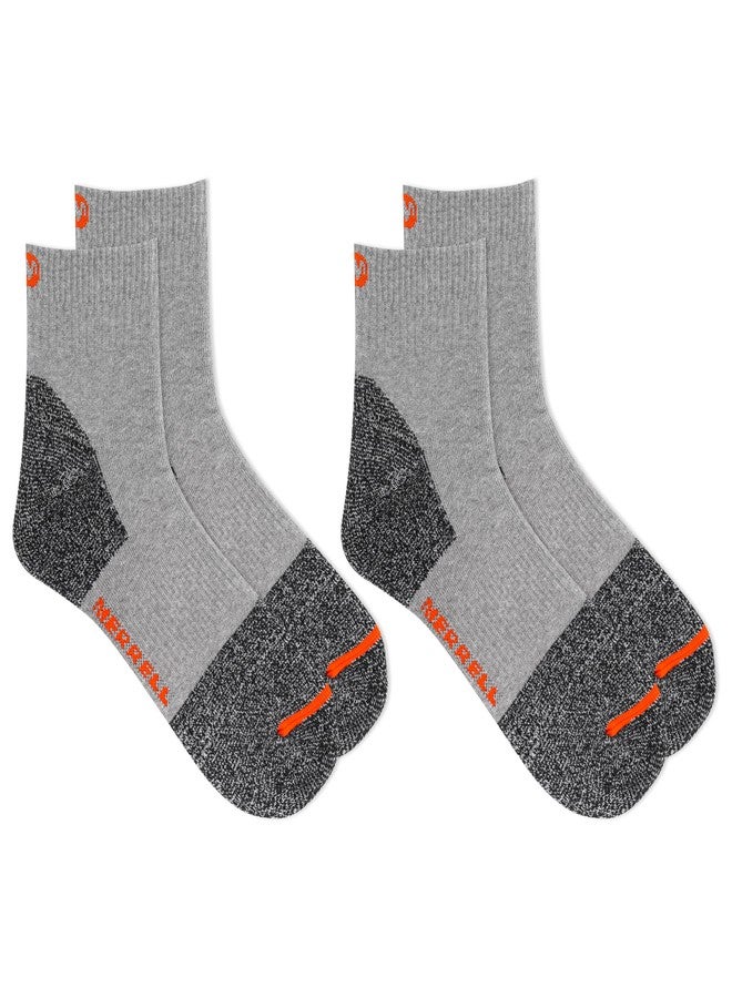 ميريل جوارب ميريل للجنسين لحماية أصابع القدم أثناء العمل - حماية من البثور وقطن يسمح بالتهوية، عبوتان في كل علبة، رمادي، مقاس 9.5-12 للنساء / 8.5-13 للرجال - Image 2