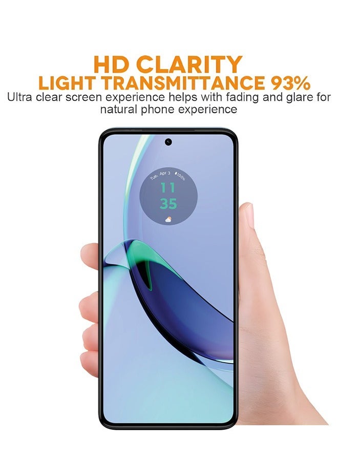 زفيف قطعتان من واقي الشاشة لهاتف Motorola Moto G84 5G من الزجاج المقوى مع أداة تركيب سهلة، واقي شاشة فائق الوضوح ومضاد للخدش ومضاد للكسر  - Image 3