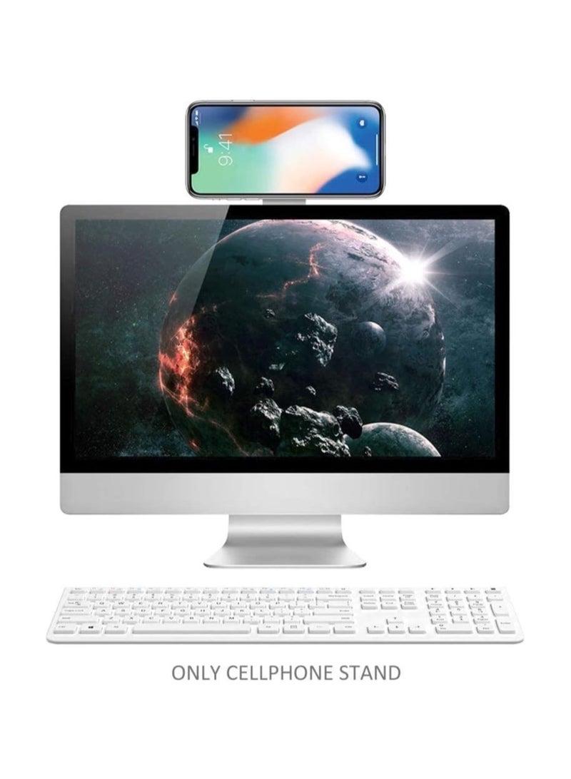 Anmi Magnetic Laptop Phone Holder, Foldable with rotatable Angle Adjustment  Enjoy Dual Screen -Silver - Image 3