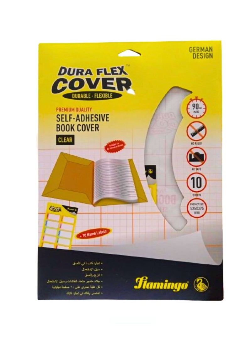 Flamingo Dura Flex Cover Self Adehsive Book Cover Emobossed 10 Sheets 525 x 375mm - Image 1