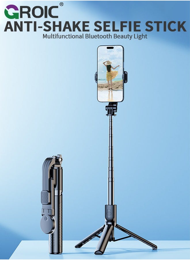 GROIC - Phone Tripod & Selfie Stick, Phone Stand, Cell Phone Tripod with Wireless Remote, iPhone Tripod Stand, Selfie Stick Tripod for iPhone Compatible with All Cell Phones, Camera - Image 1