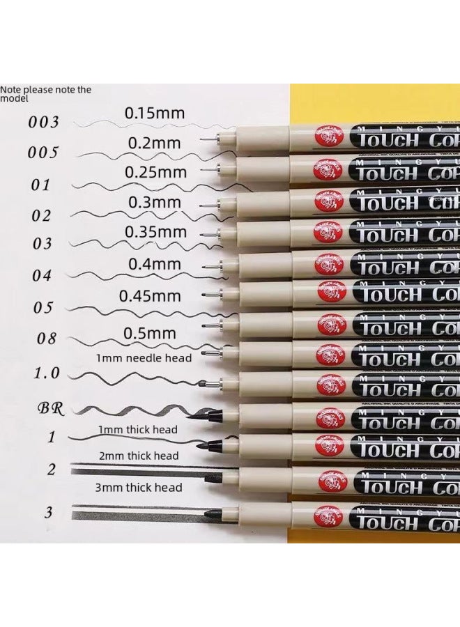 Touch Student Drawing Drawing Drawing Edge Needle Pen Painting Special Writing Multi-model Hook Line Drawing Edge Black Pen - Image 3